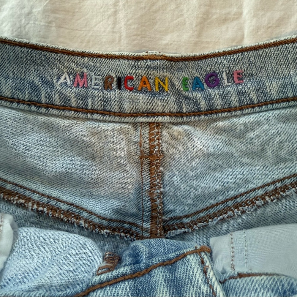 American Eagle Rainbow/ Patchwork Embroidered Jea… - image 4
